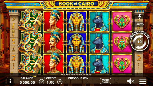 Скриншот слота Book of Cairo от Iron Dog Studio
