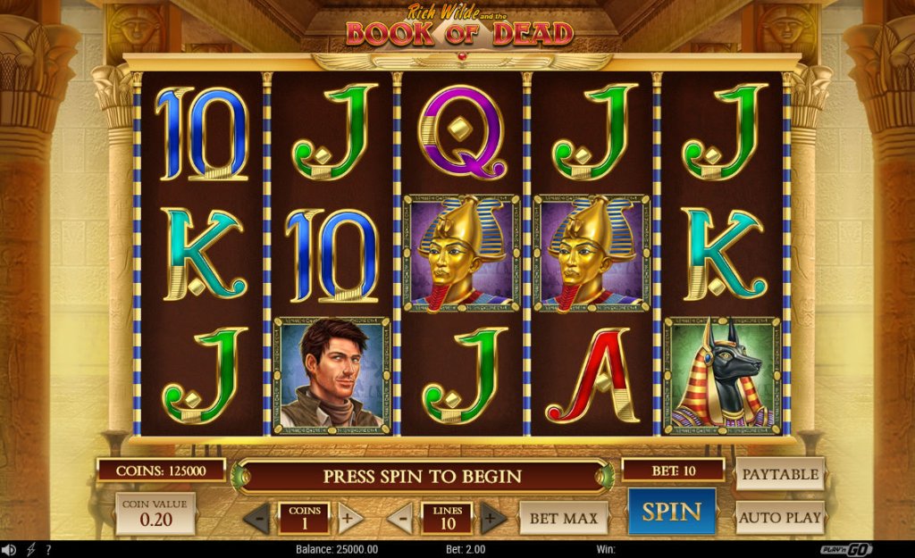 Скриншот слота Book of Dead от Play'n GO