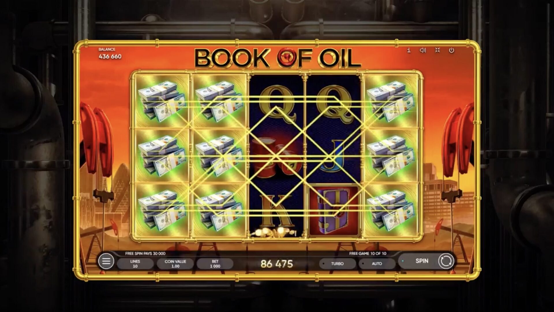 Скриншот слота Book of Oil от 1x2 Gaming