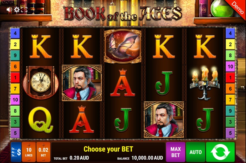 Скриншот слота Краткий обзор автоматов Book Of The Ages от Gamomat