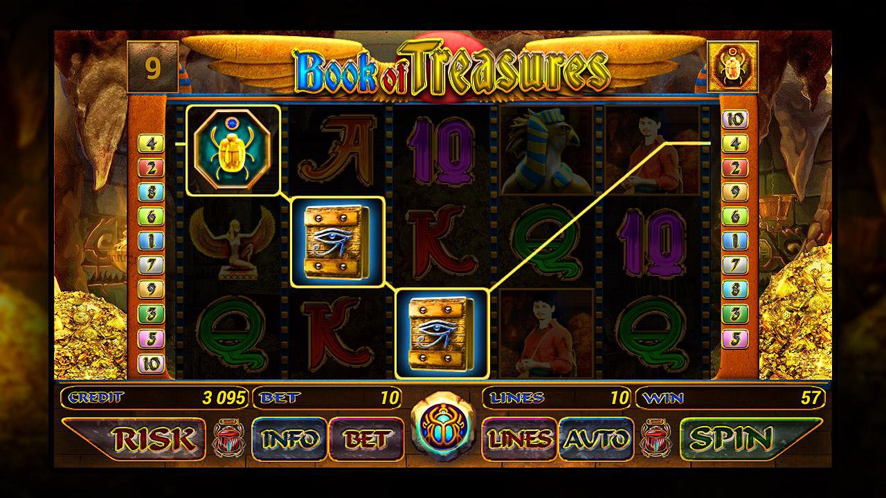 Скриншот слота Book of Treasures от Concept Gaming