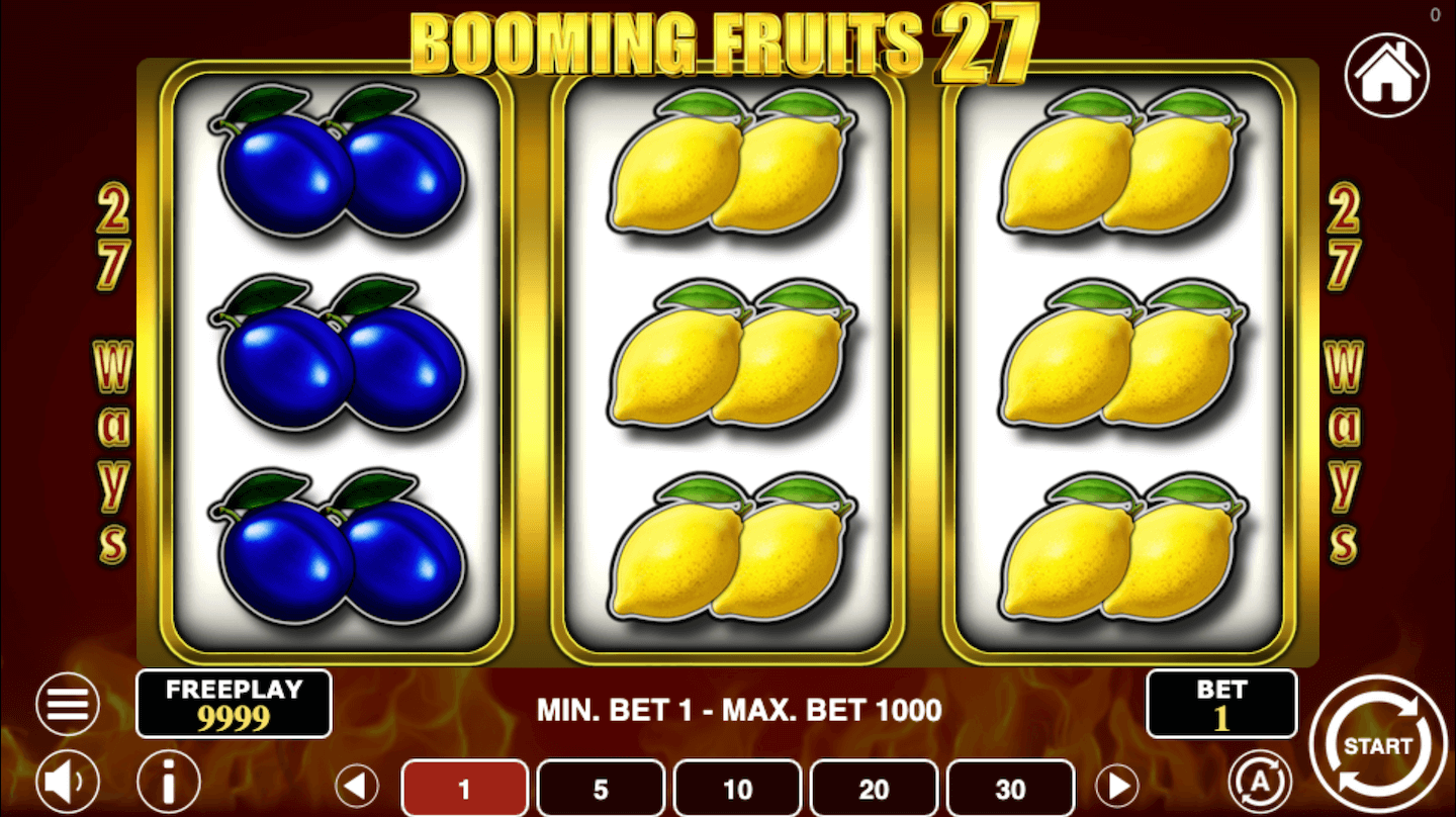 Скриншот слота Booming Fruits 27 от 1Spin4Win