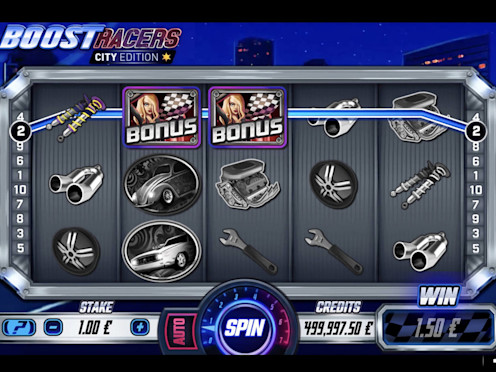 Скриншот слота Boost Racers City Edition от Booming Games