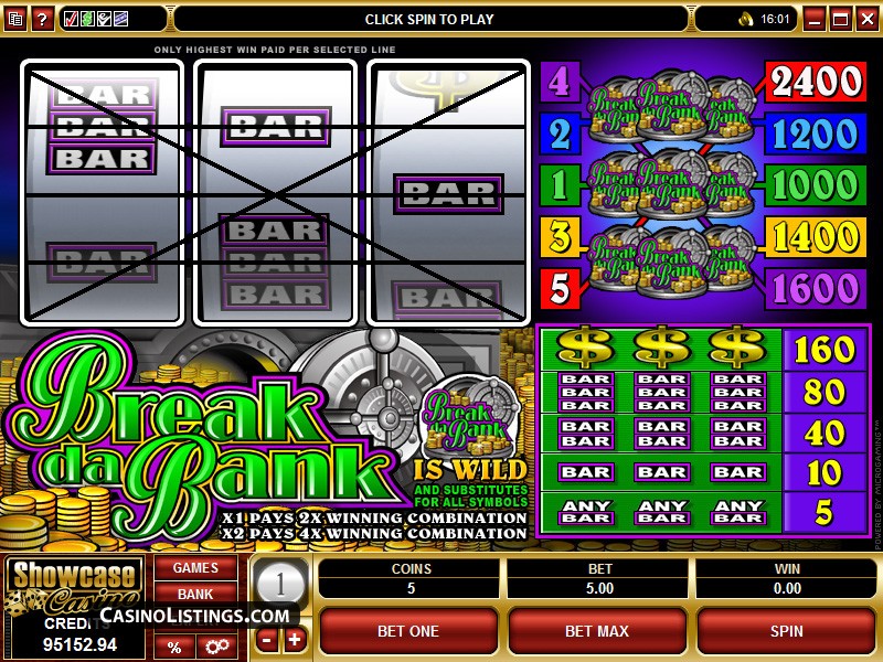 Скриншот слота Break da Bank от Microgaming