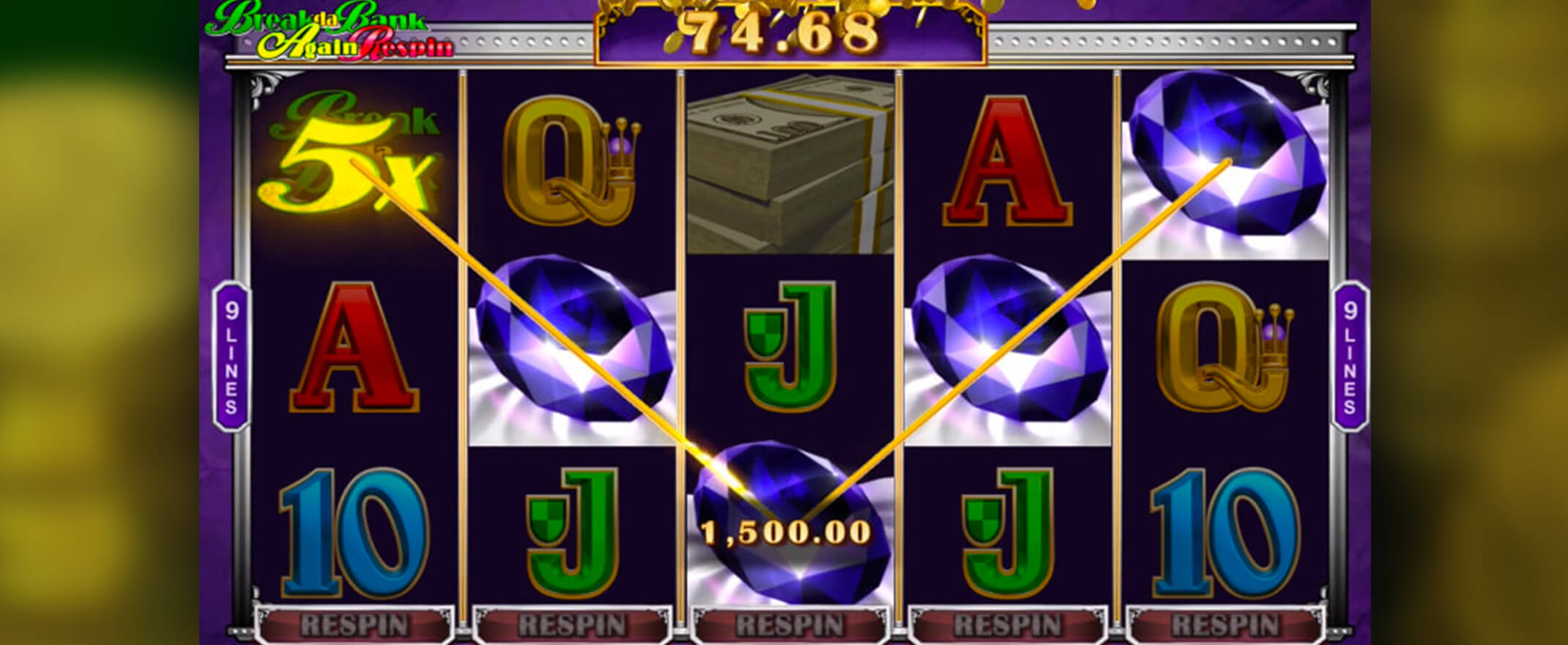Скриншот слота Break da Bank Again Respin от Gameburger Studios