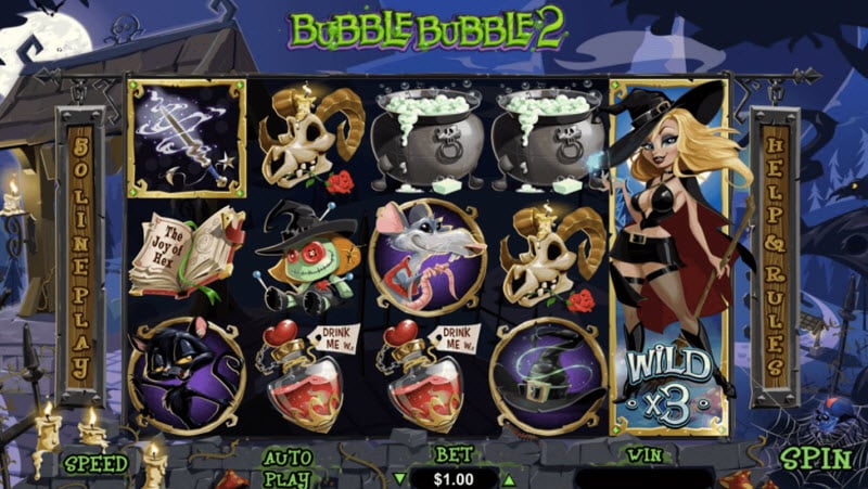 Скриншот слота Bubble Bubble 2 от Real Time Gaming