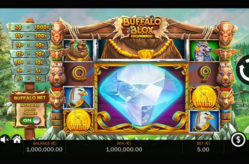 Скриншот слота Buffalo Blox Gigablox от Playtech