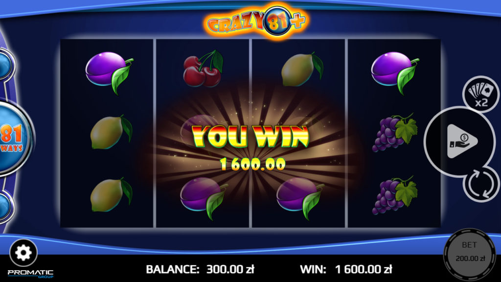 Скриншот слота Crazy 81 от Wazdan