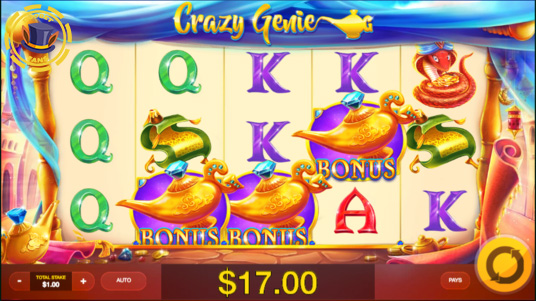 Скриншот слота Crazy Genie от Red Tiger Gaming