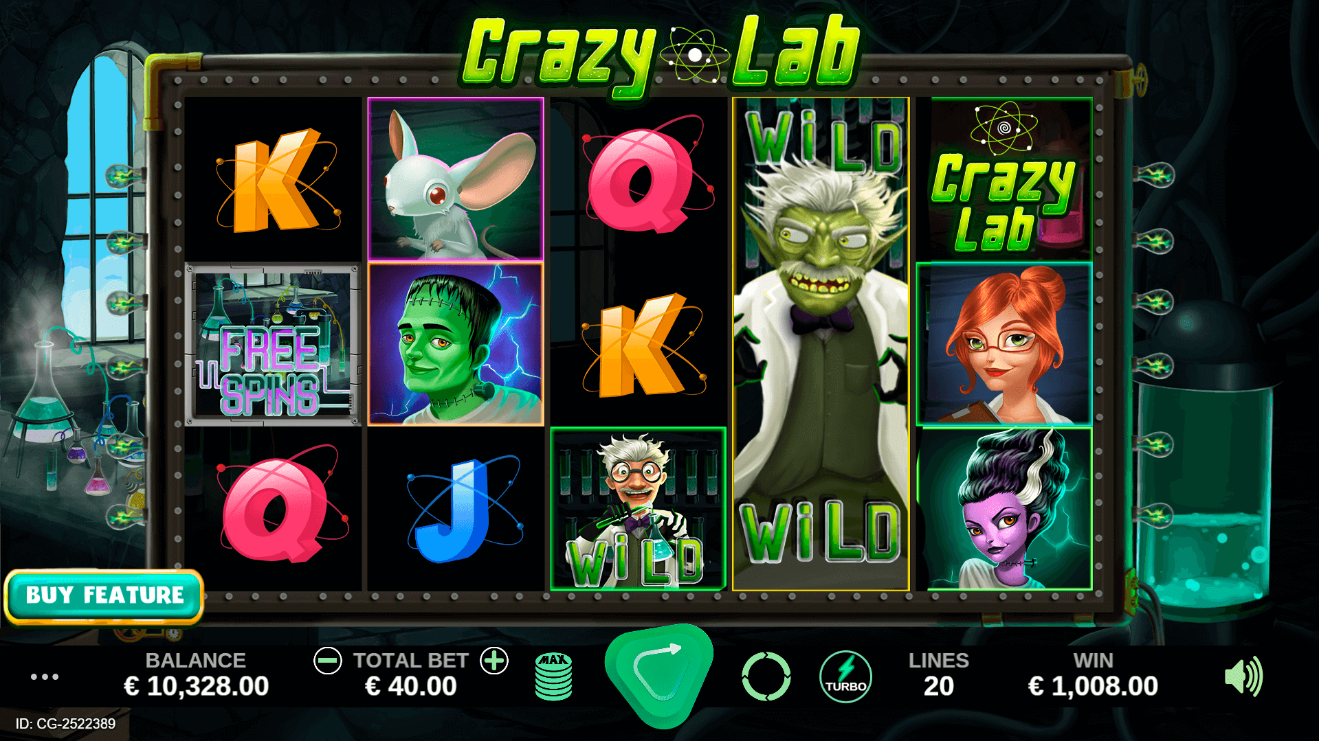 Скриншот слота Crazy Lab от Igrosoft