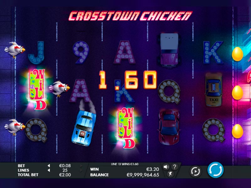 Скриншот слота Crosstown Chicken от mFortune