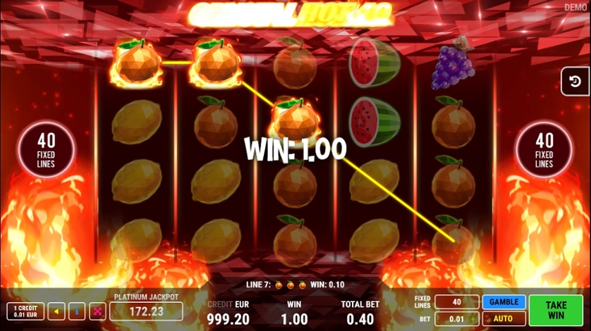 Скриншот слота Crystal Hot 40 от Quickspin