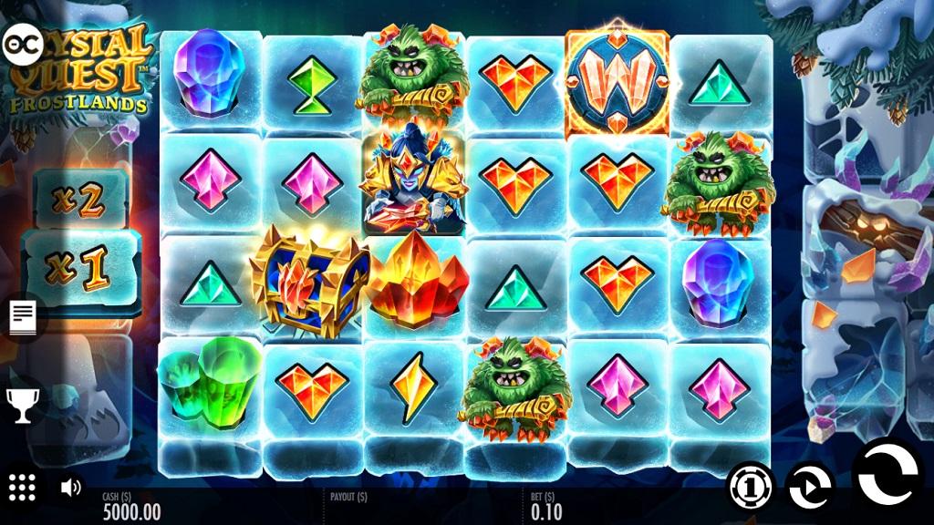 Скриншот слота Круглосуточный обзор Crystal Quest Frostlands от Thunderkick