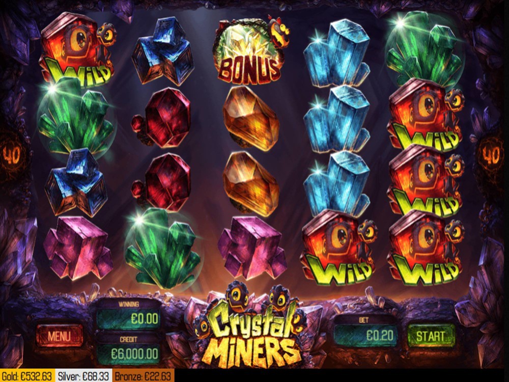 Скриншот слота Crystal Miners от Quickspin