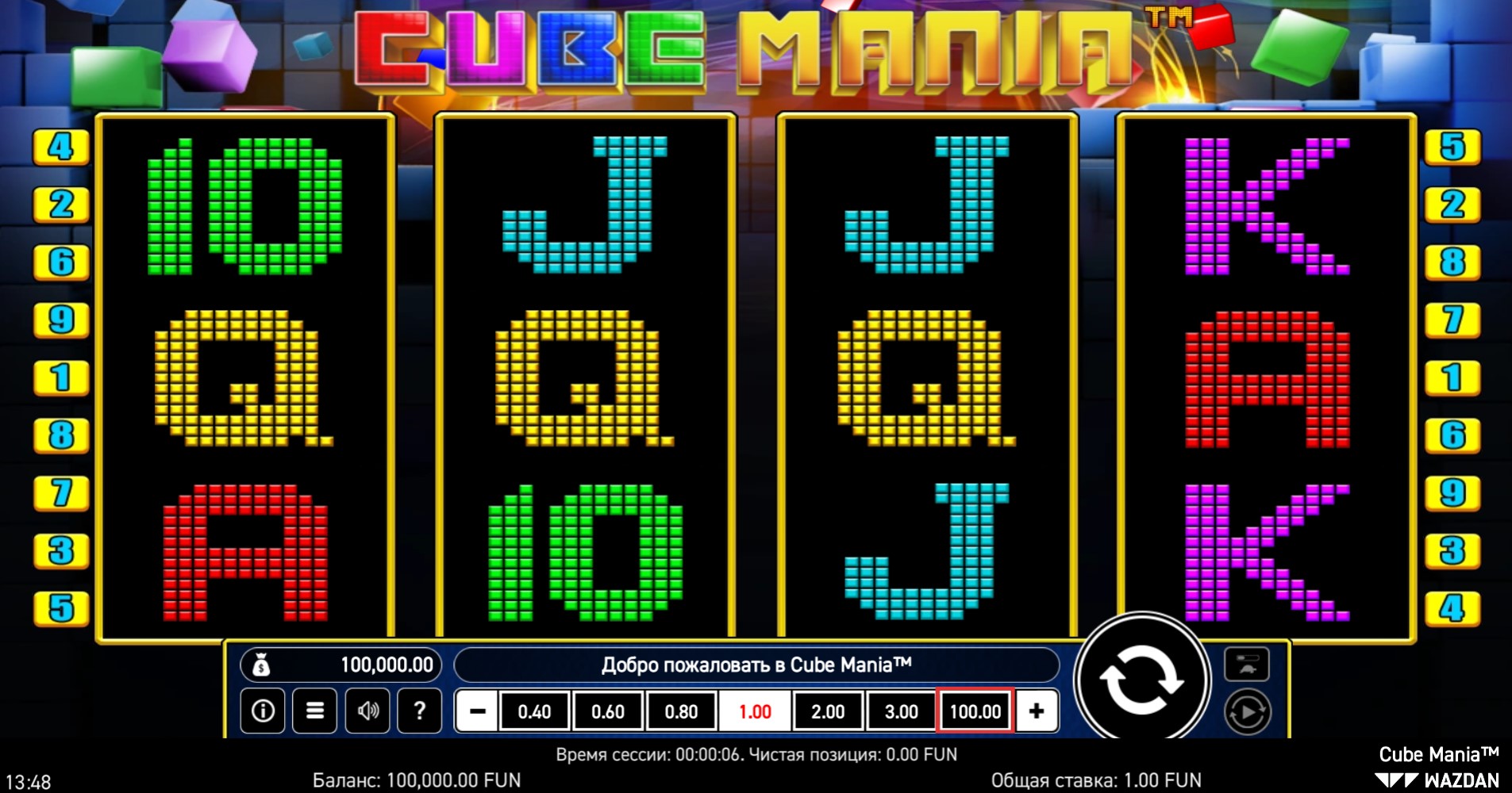 Скриншот слота Cube Mania от Hacksaw Gaming