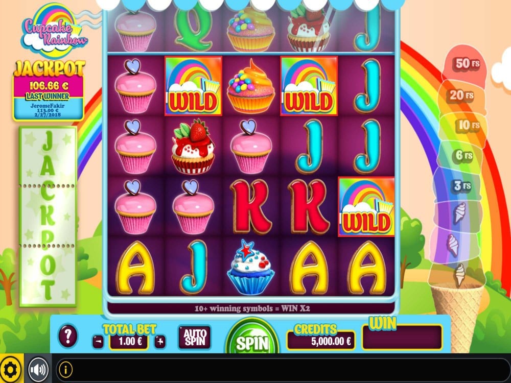 Скриншот слота Cupcake Rainbow от Endorphina