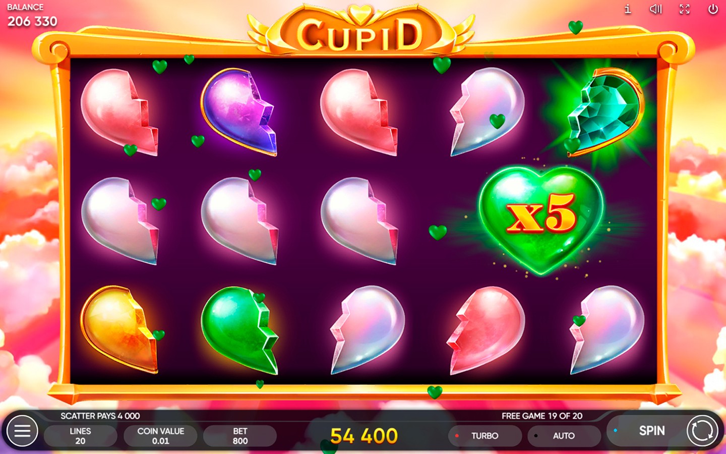Скриншот слота Cupid от Endorphina