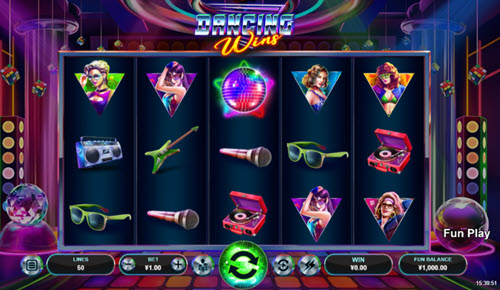 Скриншот слота Dancing Wins от Real Time Gaming