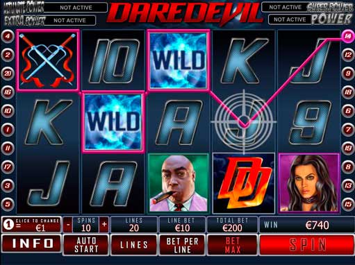 Скриншот слота Игра Daredevil от Playtech