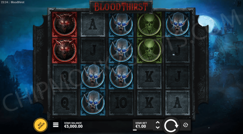 Скриншот слота Обзор игрового автомата Dark Thirst от 1X2gaming
