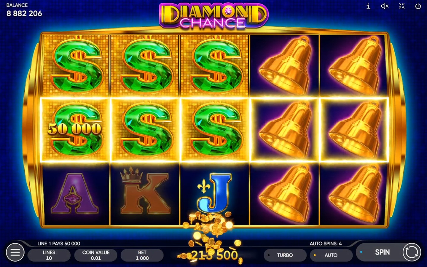 Скриншот слота Diamond Chance от Endorphina
