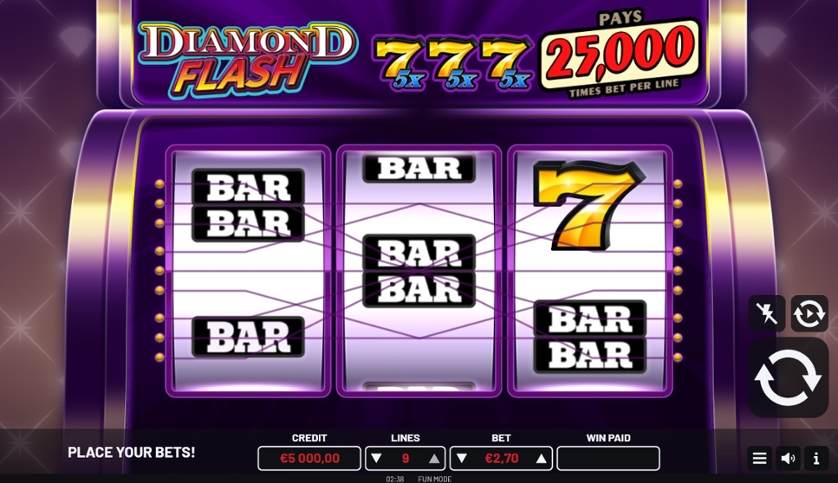 Скриншот слота Diamond Flash от Atomic Slot Lab