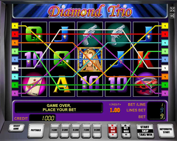 Скриншот слота Diamond Trio от Novomatic