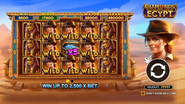 Скриншот слота Diamonds of Egypt от Pragmatic Play