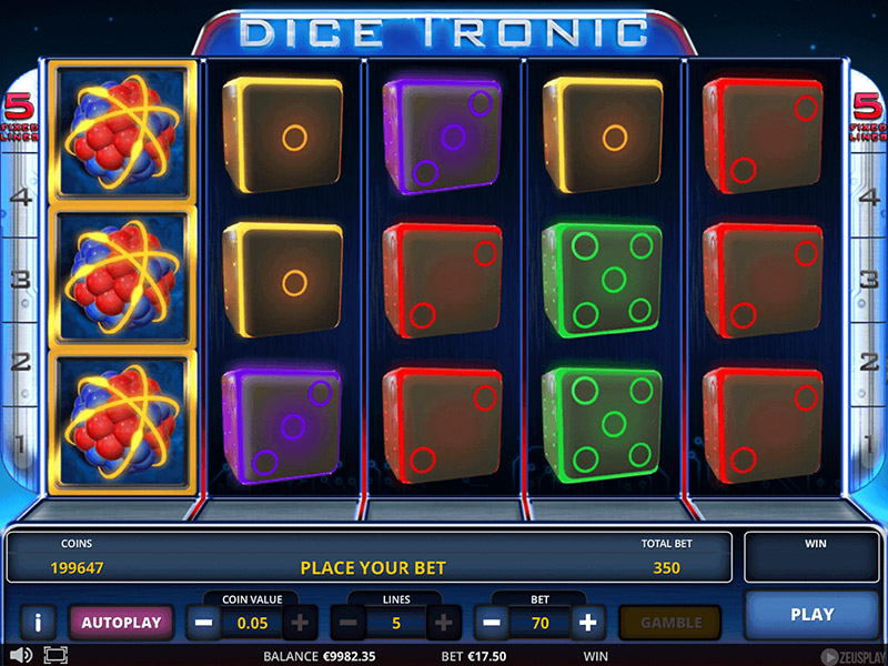 Скриншот слота Игра Dice Tronic от Zeus Play