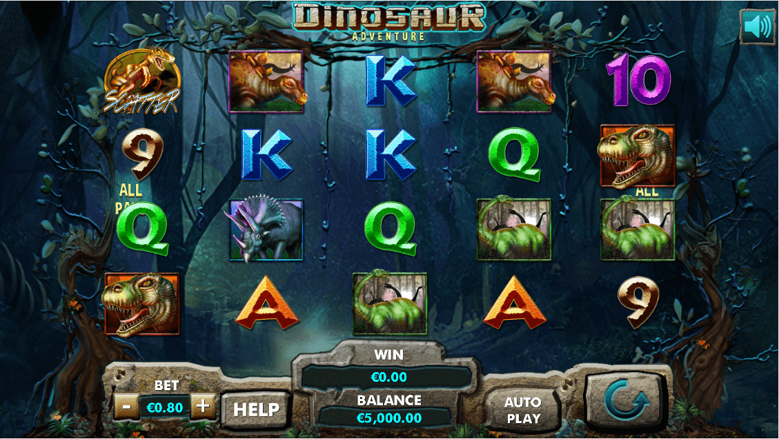 Скриншот слота Dinosaur Adventure от Genesis Gaming