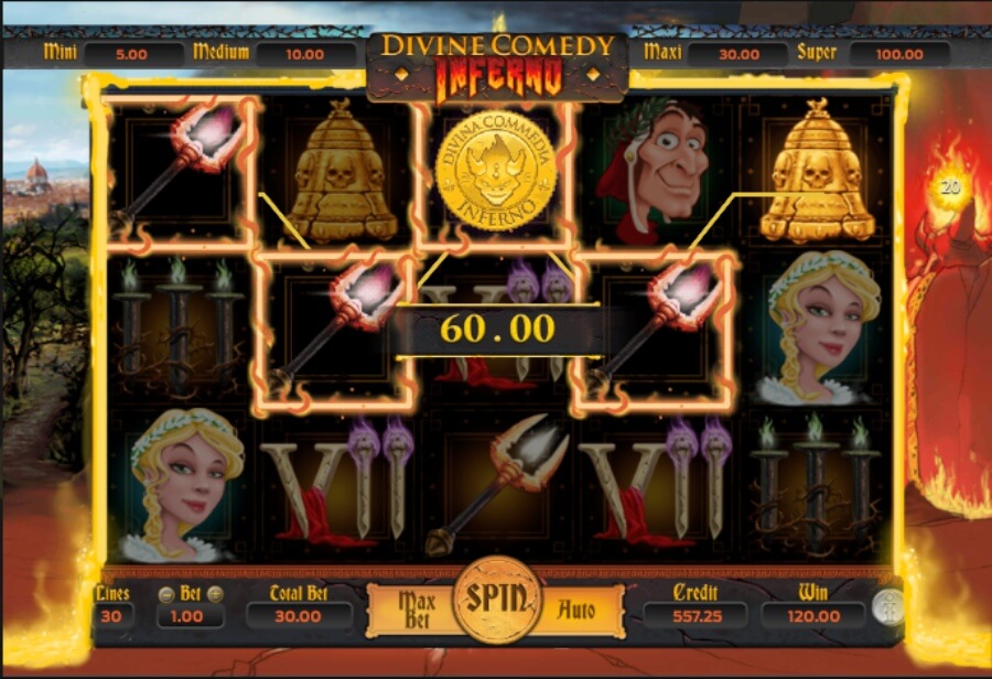 Скриншот слота Divina Commedia от Giocaonline