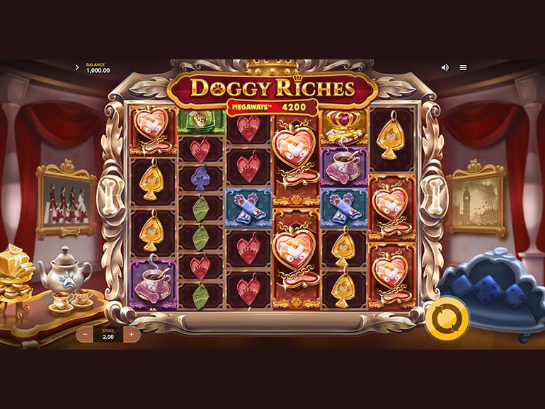 Скриншот слота Doggy Riches Megaways от Red Tiger Gaming
