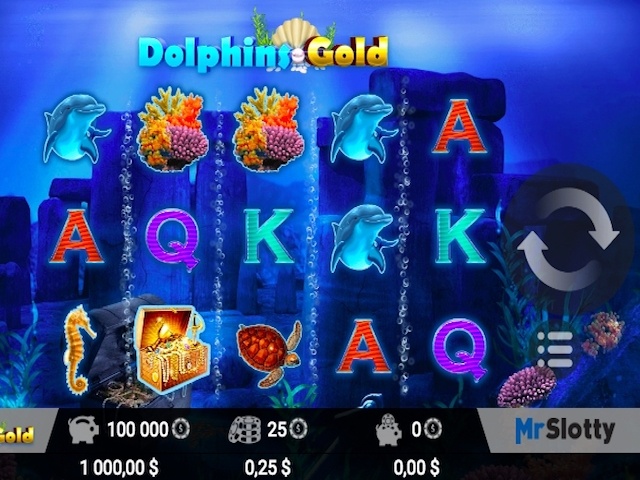 Скриншот слота Dolphins Gold от MrSlotty