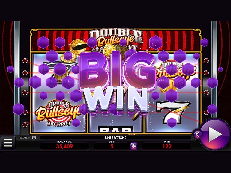 Скриншот слота Double Jackpot Bullseye от Everi Holdings Inc.