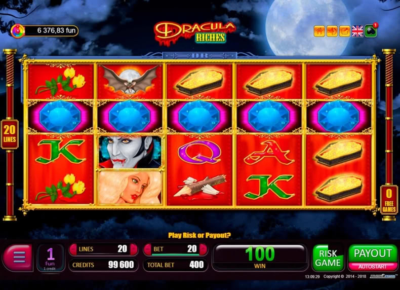 Скриншот слота Dracula Riches от Belatra Games