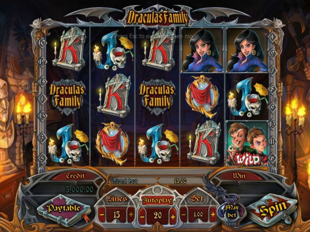 Скриншот слота Dracula’s Family от Playson