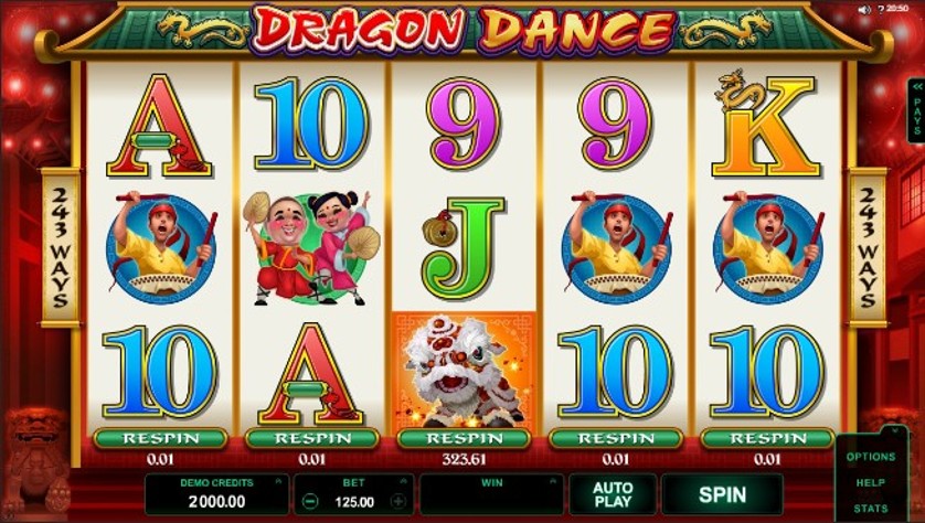 Скриншот слота Dragon Dance от Microgaming