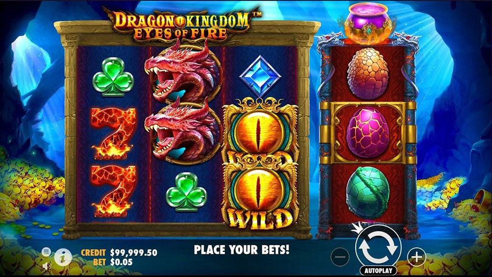 Скриншот слота Dragon Kingdom Eyes of Fire от Pragmatic Play