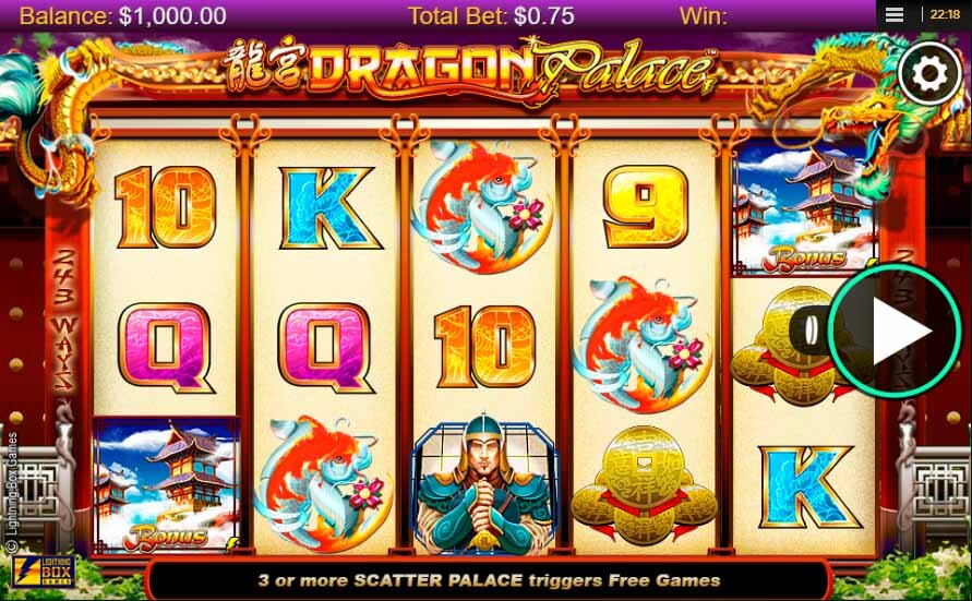 Скриншот слота Dragon Palace от Lightning Box Games