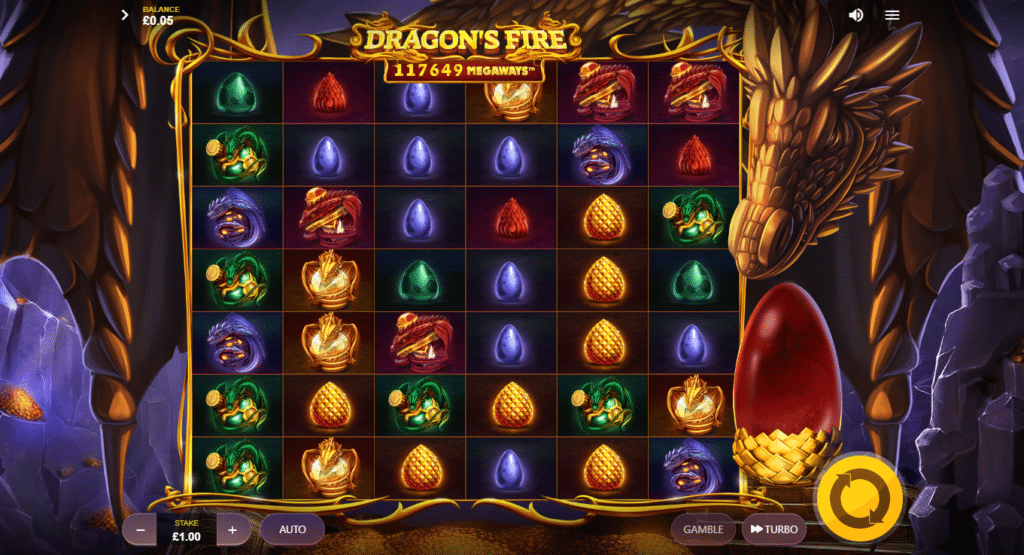 Скриншот слота Dragon’s Fire MegaWays от Red Tiger Gaming