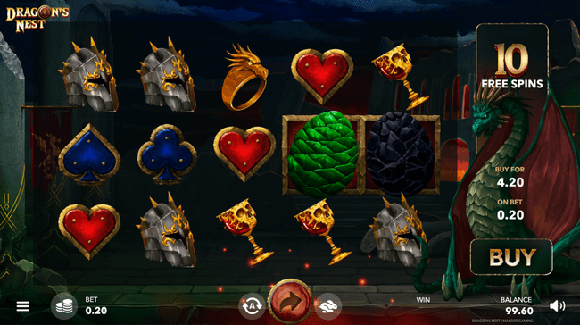 Скриншот слота Dragons Nest от Mascot Gaming