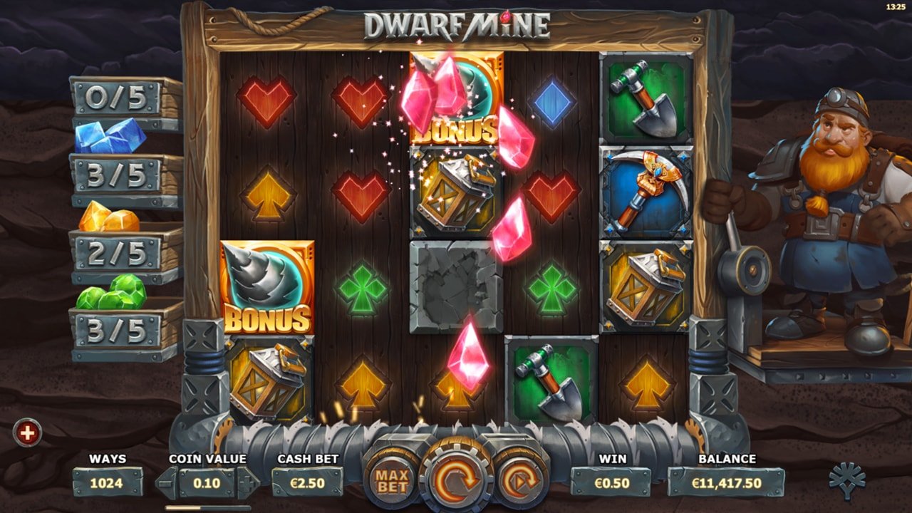 Скриншот слота Dwarf Mine от Yggdrasil Gaming