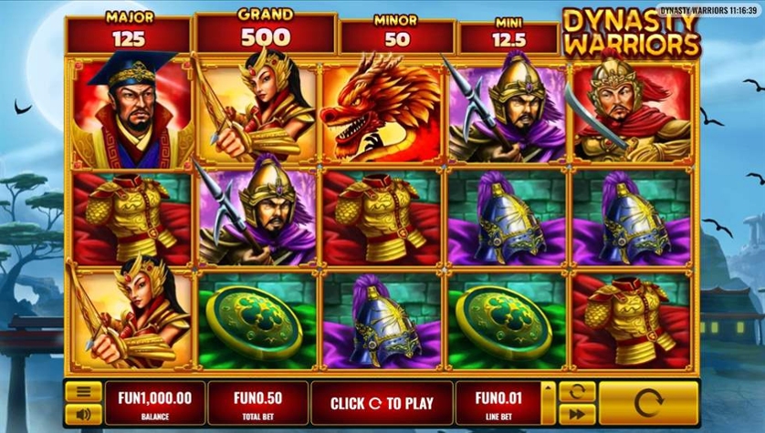 Скриншот слота Dynasty Warriors от Platipus