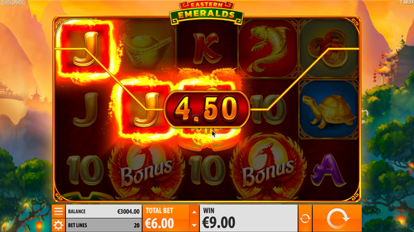 Скриншот слота Eastern Emeralds от Quickspin