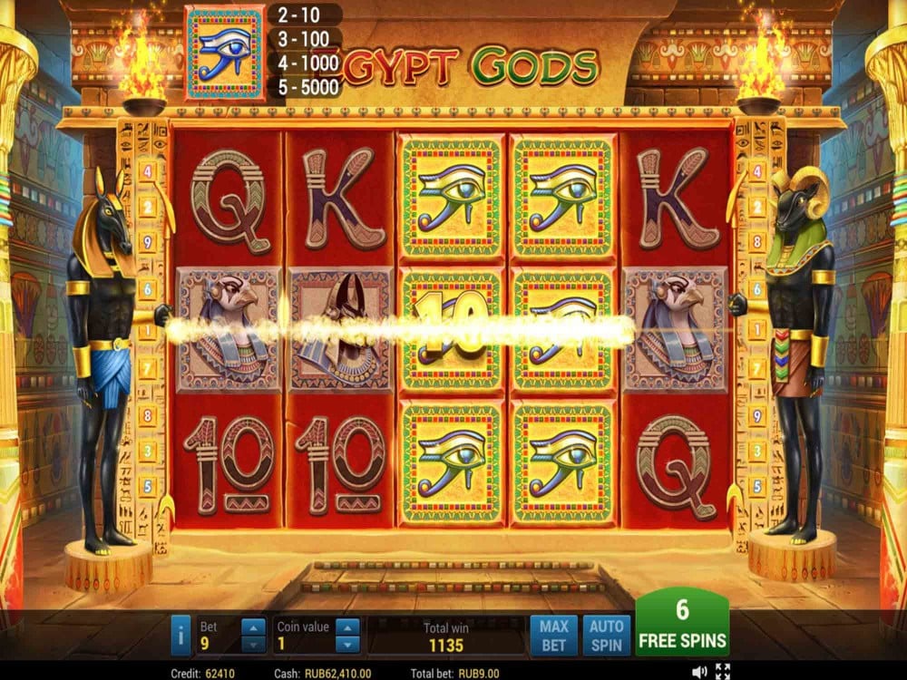 Скриншот слота Egypt Gods от Evoplay Entertainment