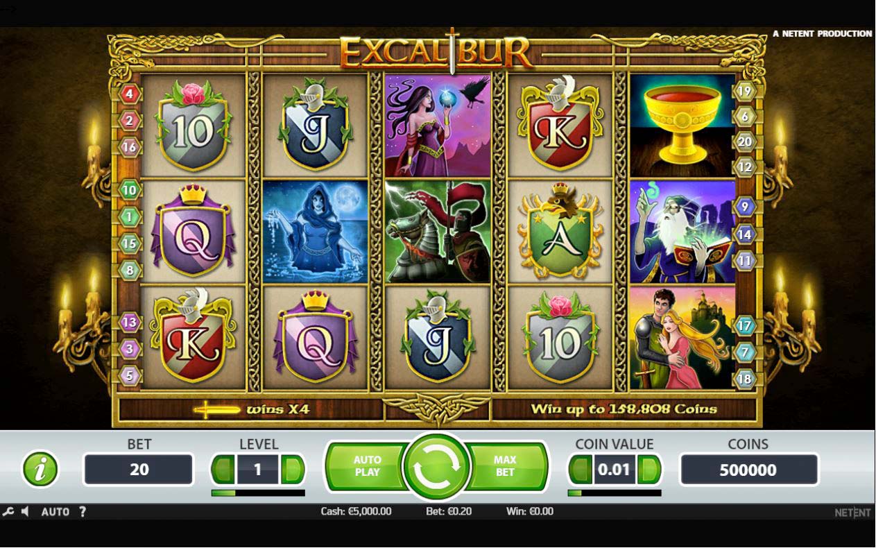 Скриншот слота Excalibur от NetEnt