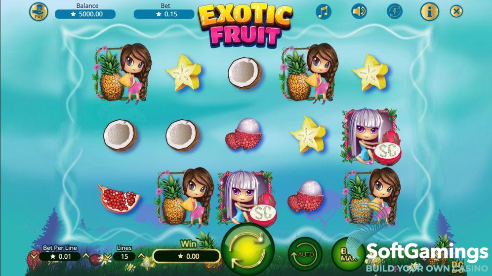 Скриншот слота Exotic Fruits от Booming Games