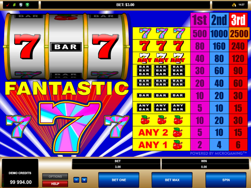 Скриншот слота Fantastic 7s от Microgaming