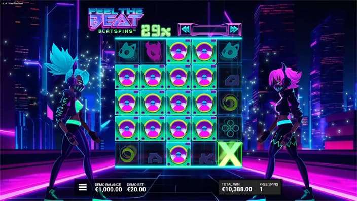 Скриншот слота Feel the Beat: игровой автомат от Hacksaw Gaming