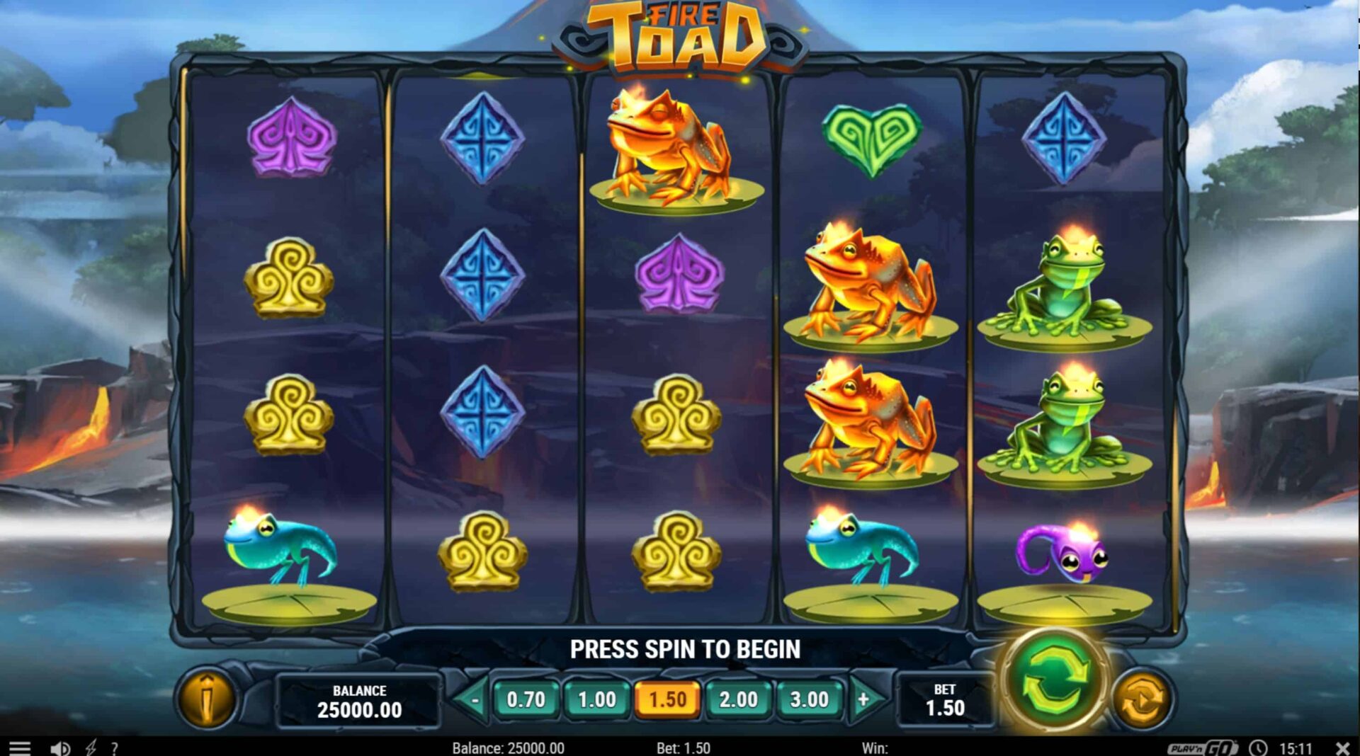 Скриншот слота Fire Toad от Play'n GO